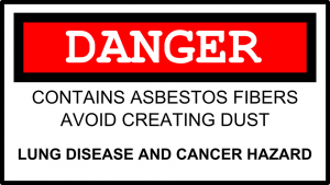 A warning sign for asbestos