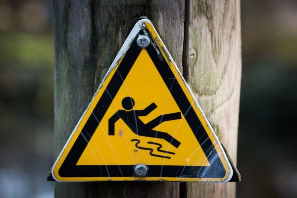 Slippery warning sign